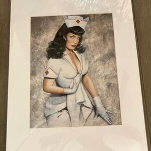 Bettie Page Olivia Nurse Print